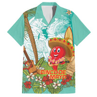 Hawaii Cinco de Mayo Family Matching Tank Maxi Dress and Hawaiian Shirt Chili Pepper Hula Girl Tropical Vibes LT14 Dad's Shirt - Short Sleeve Turquoise - Polynesian Pride