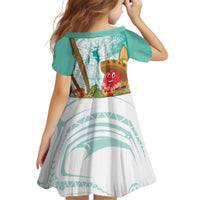 Hawaii Cinco de Mayo Kid Short Sleeve Dress Chili Pepper Hula Girl Tropical Vibes