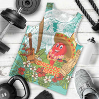 Hawaii Cinco de Mayo Men Tank Top Chili Pepper Hula Girl Tropical Vibes LT14 - Polynesian Pride