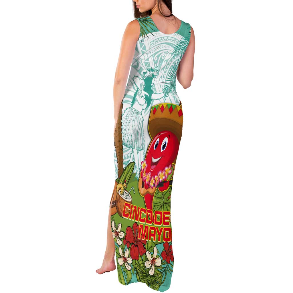 Hawaii Cinco de Mayo Tank Maxi Dress Chili Pepper Hula Girl Tropical Vibes