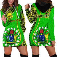 Personalised Cook Islands Hoodie Dress Mangaia Gospel Day Green Version LT14 Green - Polynesian Pride
