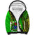 Personalised Cook Islands Sherpa Hoodie Kuki Airani Coat Of Arms LT14 Unisex Green - Polynesian Pride