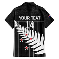 Custom New Zealand Silver Fern Cricket Family Matching Off Shoulder Maxi Dress and Hawaiian Shirt Aotearoa Maori Go Black Cap LT14 - Polynesian Pride