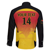 Custom Papua New Guinea Cricket Family Matching Off The Shoulder Long Sleeve Dress and Hawaiian Shirt 2024 Go PNG LT14 - Polynesian Pride