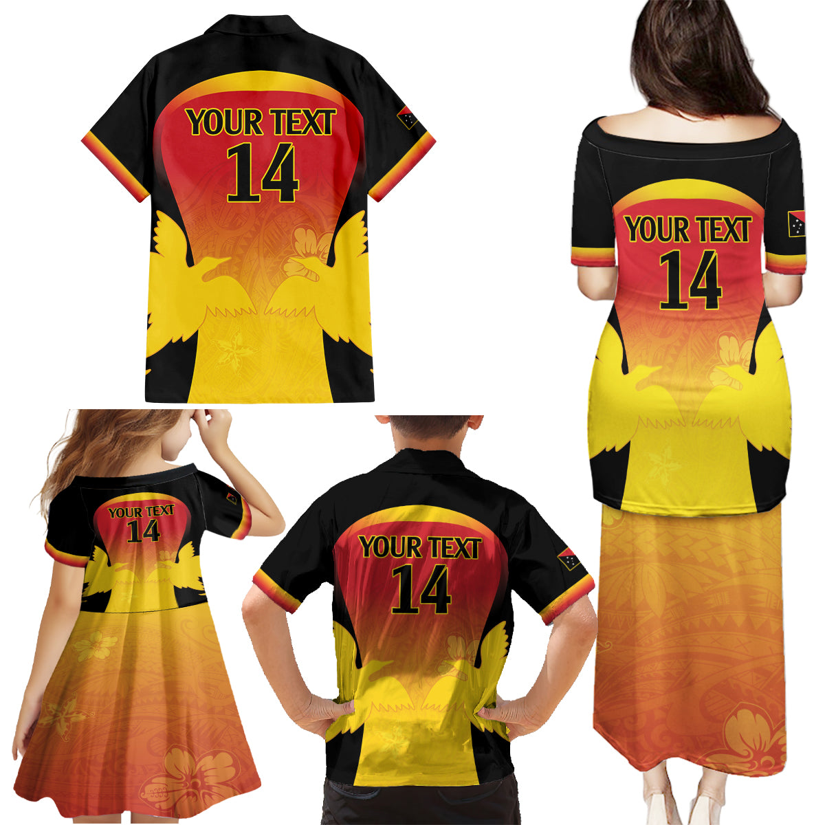 Custom Papua New Guinea Cricket Family Matching Puletasi and Hawaiian Shirt 2024 Go PNG LT14 - Polynesian Pride