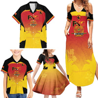 Custom Papua New Guinea Cricket Family Matching Summer Maxi Dress and Hawaiian Shirt 2024 Go PNG LT14 - Polynesian Pride
