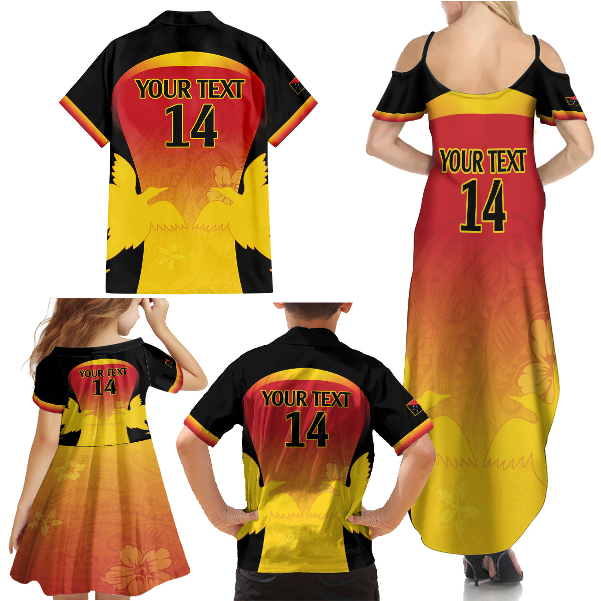 Custom Papua New Guinea Cricket Family Matching Summer Maxi Dress and Hawaiian Shirt 2024 Go PNG LT14 - Polynesian Pride