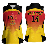 Custom Papua New Guinea Cricket Women Sleeveless Polo Shirt 2024 Go PNG
