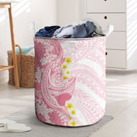Pink Hawaii Shark Tattoo Laundry Basket Puakenikeni Lei Plumeria Polynesian Pattern