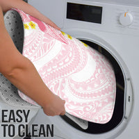 Pink Hawaii Shark Tattoo Bathroom Set Puakenikeni Lei Plumeria Polynesian Pattern