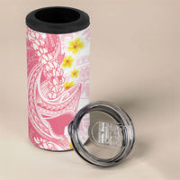 Pink Hawaii Shark Tattoo 4 in 1 Can Cooler Tumbler Puakenikeni Lei Plumeria Polynesian Pattern
