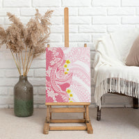 Pink Hawaii Shark Tattoo Canvas Wall Art Puakenikeni Lei Plumeria Polynesian Pattern
