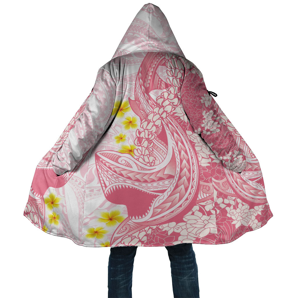 Pink Hawaii Shark Tattoo Cloak Puakenikeni Lei Plumeria Polynesian Pattern