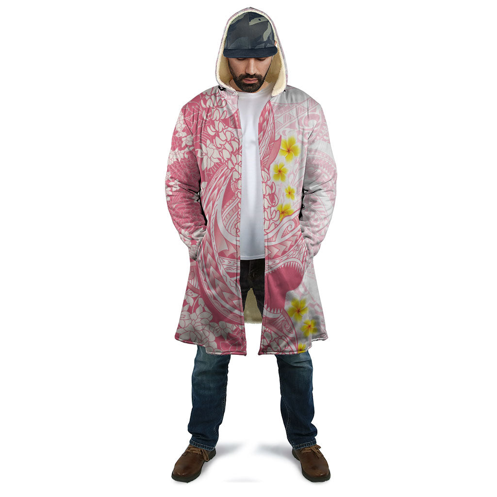 Pink Hawaii Shark Tattoo Cloak Puakenikeni Lei Plumeria Polynesian Pattern