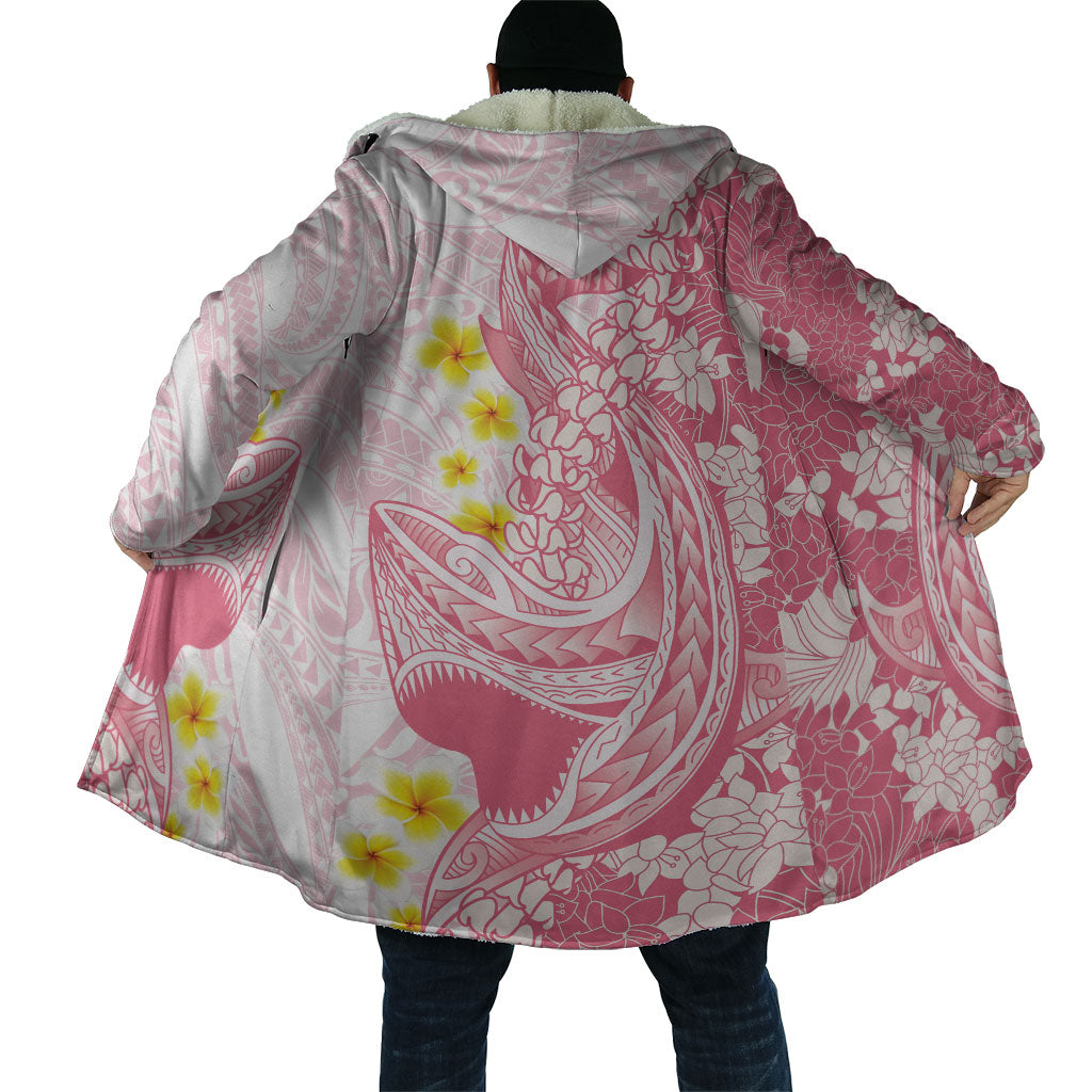 Pink Hawaii Shark Tattoo Cloak Puakenikeni Lei Plumeria Polynesian Pattern