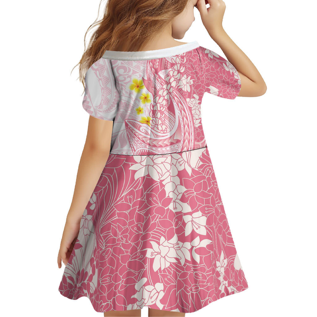 Pink Hawaii Shark Tattoo Family Matching Tank Maxi Dress and Hawaiian Shirt Puakenikeni Lei Plumeria Polynesian Pattern LT14 - Polynesian Pride