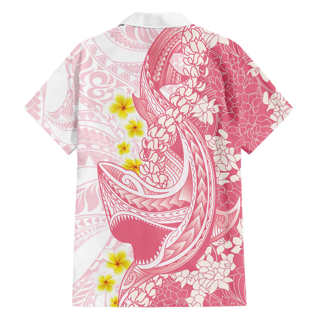 Pink Hawaii Shark Tattoo Family Matching Tank Maxi Dress and Hawaiian Shirt Puakenikeni Lei Plumeria Polynesian Pattern LT14 - Polynesian Pride