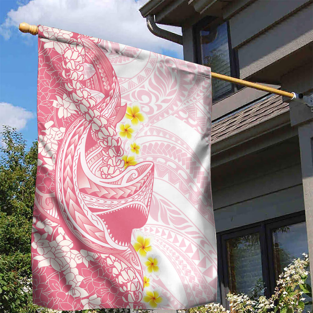 Pink Hawaii Shark Tattoo Garden Flag Puakenikeni Lei Plumeria Polynesian Pattern