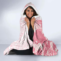 Pink Hawaii Shark Tattoo Hooded Blanket Puakenikeni Lei Plumeria Polynesian Pattern
