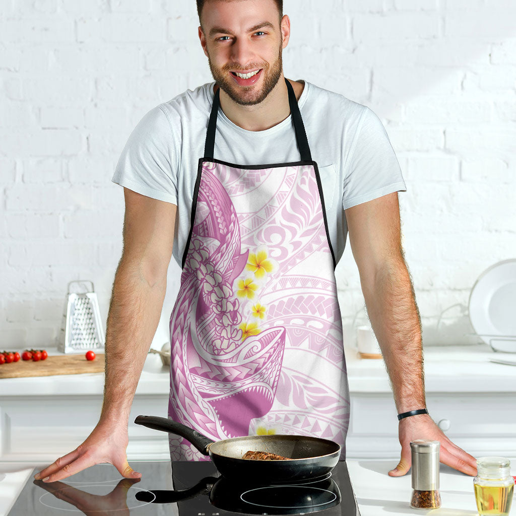 Purple Hawaii Shark Tattoo Apron Puakenikeni Lei Plumeria Polynesian Pattern