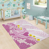 Purple Hawaii Shark Tattoo Area Rug Puakenikeni Lei Plumeria Polynesian Pattern