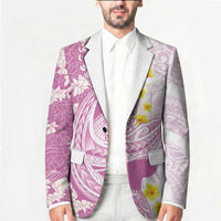 Purple Hawaii Shark Tattoo Blazer Puakenikeni Lei Plumeria Polynesian Pattern
