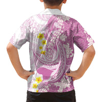 Purple Hawaii Shark Tattoo Family Matching Puletasi and Hawaiian Shirt Puakenikeni Lei Plumeria Polynesian Pattern LT14 - Polynesian Pride