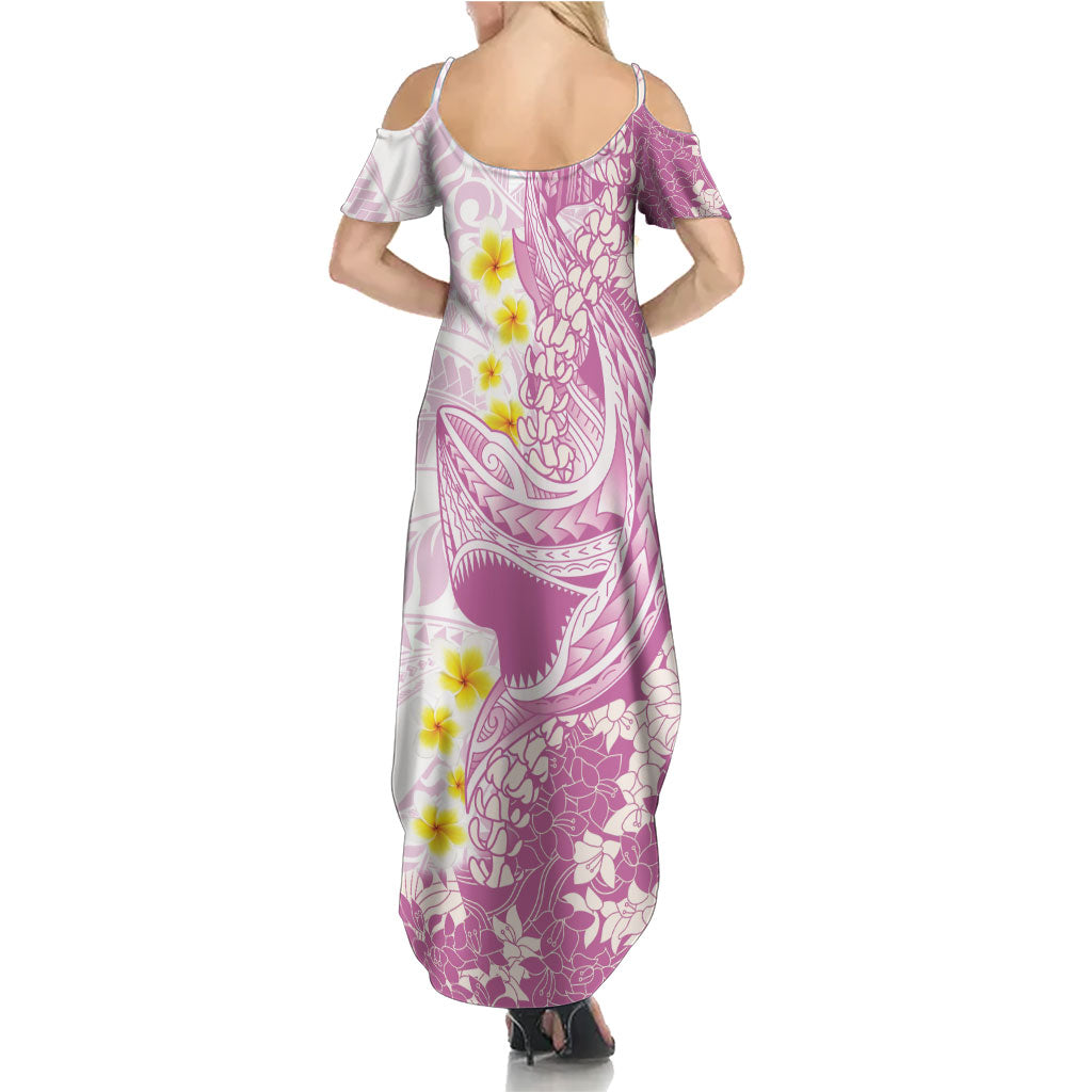 Purple Hawaii Shark Tattoo Family Matching Summer Maxi Dress and Hawaiian Shirt Puakenikeni Lei Plumeria Polynesian Pattern LT14 - Polynesian Pride