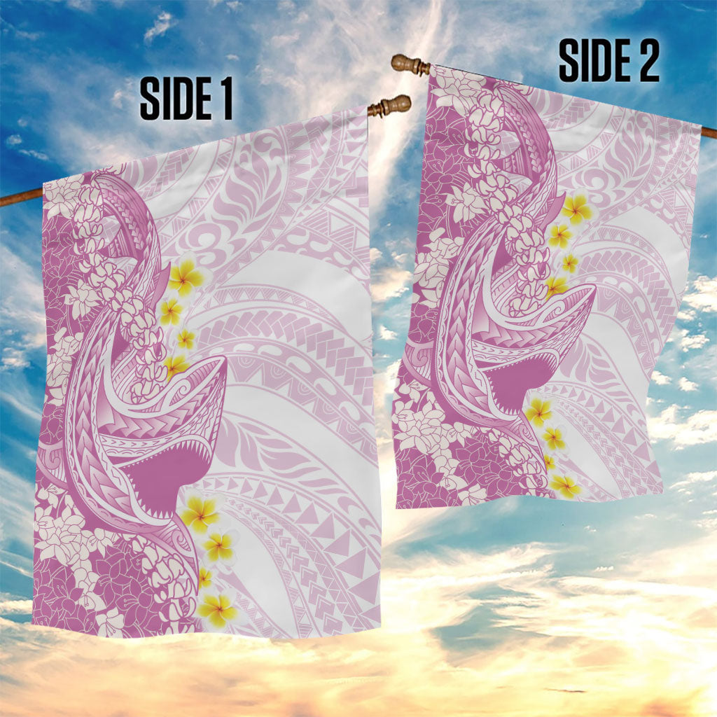 Purple Hawaii Shark Tattoo Garden Flag Puakenikeni Lei Plumeria Polynesian Pattern