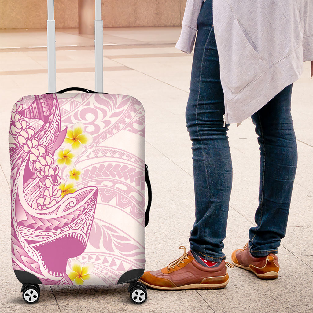 Purple Hawaii Shark Tattoo Luggage Cover Puakenikeni Lei Plumeria Polynesian Pattern
