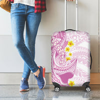 Purple Hawaii Shark Tattoo Luggage Cover Puakenikeni Lei Plumeria Polynesian Pattern