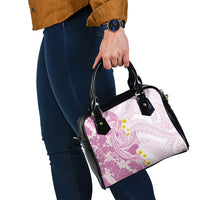 Purple Hawaii Shark Tattoo Shoulder Handbag Puakenikeni Lei Plumeria Polynesian Pattern