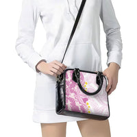 Purple Hawaii Shark Tattoo Shoulder Handbag Puakenikeni Lei Plumeria Polynesian Pattern