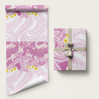 Purple Hawaii Shark Tattoo Wrapping Paper Puakenikeni Lei Plumeria Polynesian Pattern