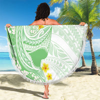 Green Hawaii Shark Tattoo Beach Blanket Puakenikeni Lei Plumeria Polynesian Pattern