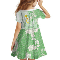 Green Hawaii Shark Tattoo Family Matching Summer Maxi Dress and Hawaiian Shirt Puakenikeni Lei Plumeria Polynesian Pattern LT14 - Polynesian Pride
