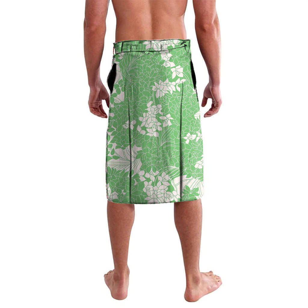 Green Hawaii Shark Tattoo Lavalava Puakenikeni Lei Plumeria Polynesian Pattern
