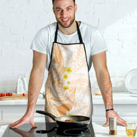 Orange Hawaii Shark Tattoo Apron Puakenikeni Lei Plumeria Polynesian Pattern