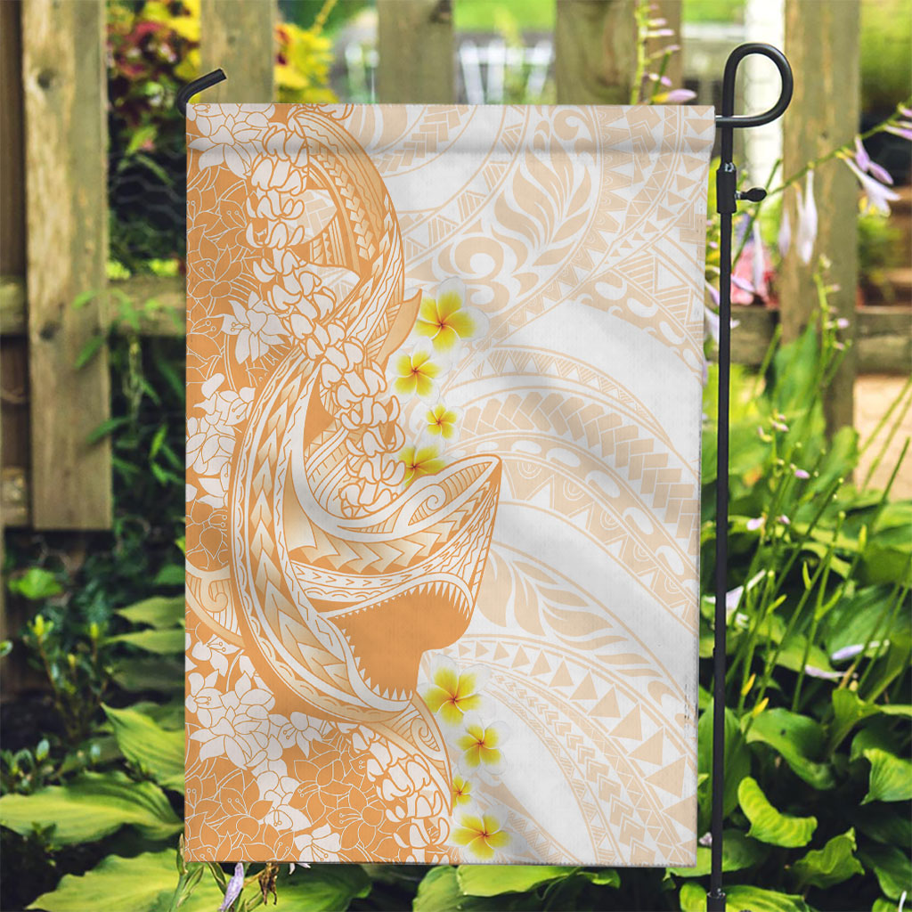 Orange Hawaii Shark Tattoo Garden Flag Puakenikeni Lei Plumeria Polynesian Pattern