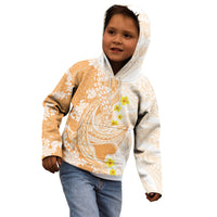 Orange Hawaii Shark Tattoo Kid Hoodie Puakenikeni Lei Plumeria Polynesian Pattern