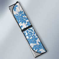 Blue Hawaii Shark Tattoo Auto Sun Shade Puakenikeni Lei Plumeria Polynesian Pattern