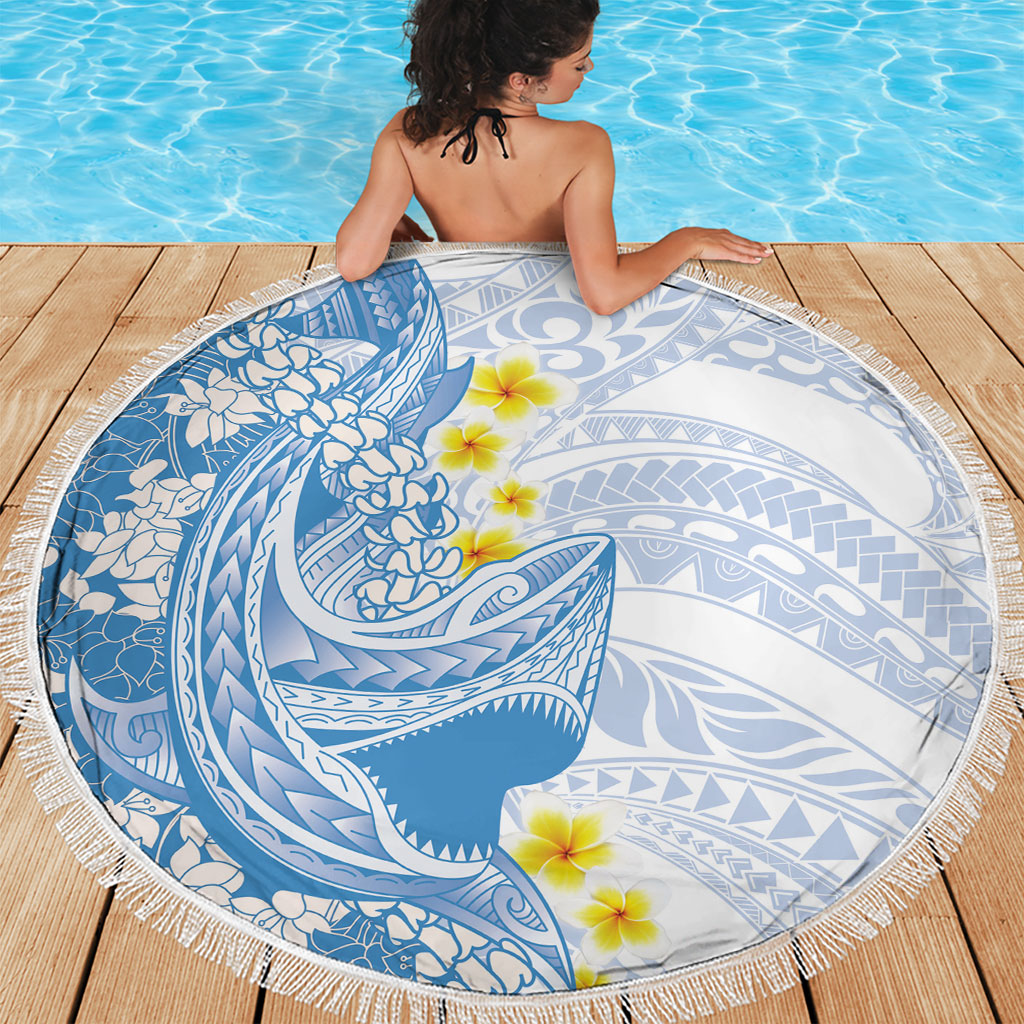 Blue Hawaii Shark Tattoo Beach Blanket Puakenikeni Lei Plumeria Polynesian Pattern
