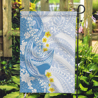 Blue Hawaii Shark Tattoo Garden Flag Puakenikeni Lei Plumeria Polynesian Pattern