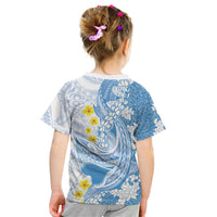 Blue Hawaii Shark Tattoo Kid T Shirt Puakenikeni Lei Plumeria Polynesian Pattern