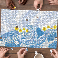 Blue Hawaii Shark Tattoo Puzzle Puakenikeni Lei Plumeria Polynesian Pattern