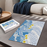 Blue Hawaii Shark Tattoo Puzzle Puakenikeni Lei Plumeria Polynesian Pattern