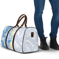 Blue Hawaii Shark Tattoo Travel Bag Puakenikeni Lei Plumeria Polynesian Pattern