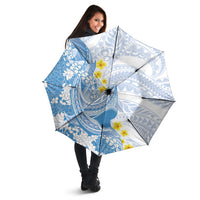 Blue Hawaii Shark Tattoo Umbrella Puakenikeni Lei Plumeria Polynesian Pattern