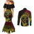 Reggae Kosrae Liberation Day Couples Matching Mermaid Dress and Long Sleeve Button Shirt September 8 Polynesian Tattoo - Polynesian Pride