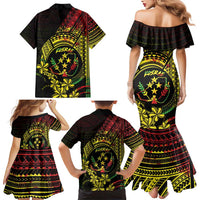 Reggae Kosrae Liberation Day Family Matching Mermaid Dress and Hawaiian Shirt September 8 Polynesian Tattoo LT14 - Polynesian Pride